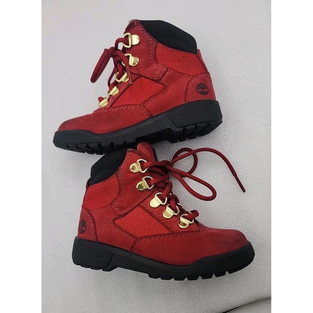 Timberland Little Kids Red Field Boots Size 10